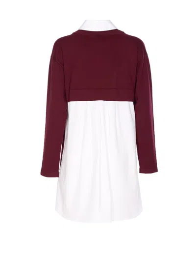 Elisabetta Franchi Viscose And Cotton Poplin Knit Dress In Brown