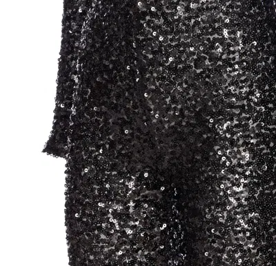 Elisabetta Franchi Sequin Trousers V-neck Embellished Detail In Black