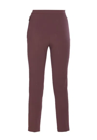 Elisabetta Franchi Flared Leg Trousers Gold-tone Buttons In Brown
