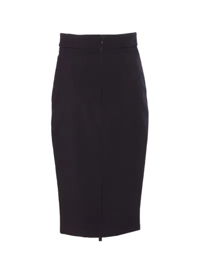 Elisabetta Franchi Lightweight Crepe Skirt With Black Zip In Black