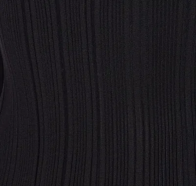 Self-portrait Black Lace Trim Knit Top Tops Black In Black