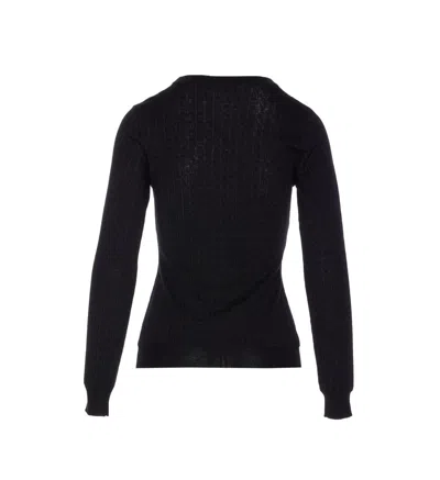 Elisabetta Franchi Crewneck Knitwear All-over Pattern In Black