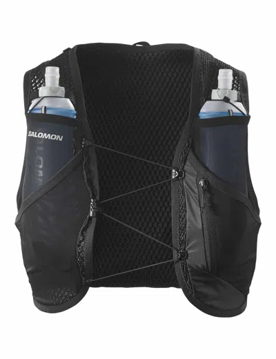 Salomon Women's Active Skin 8 Running Vest (flasks Included)- Black/metal In Black