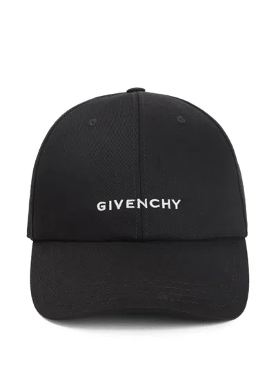 Givenchy Round Visor Cap With Embroidered Logo In Black