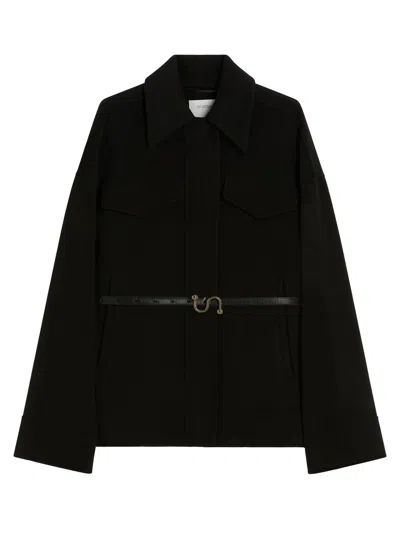 Sportmax Double Wool Caban In Black