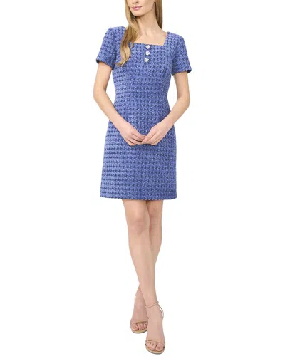 Cece Button Trim Strap Mini Dress In Blue