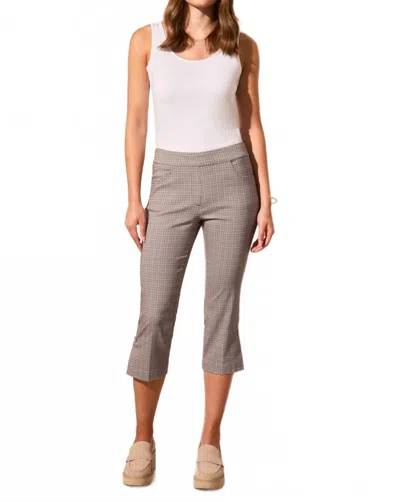 Tribal Pull-on Pattern Capri In Jet Blue In Gray