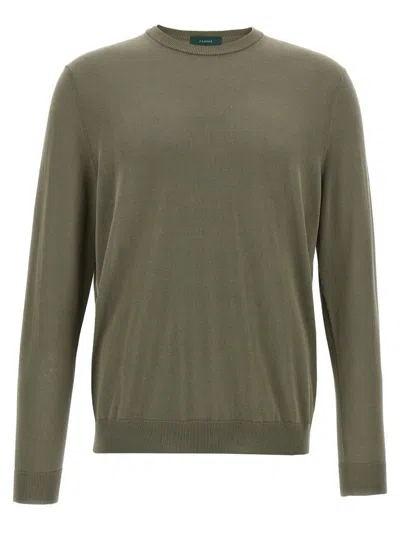 Zanone Cotton Sweater In Green
