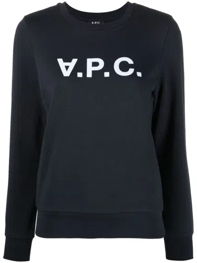 Apc Elisa Vpc Logo Sweatshirt In Inverted Print In Black
