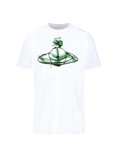 Vivienne Westwood Orb Printed Crewneck T-shirt In White