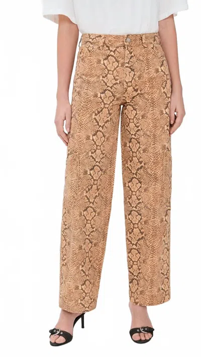 Damson Madder Drew Straight Leg Jeans In Snake Print In Multi
