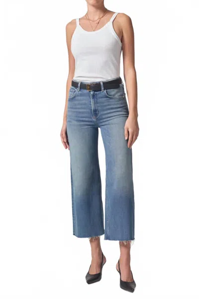 Citizen Of Humanity Lyra Crop Wide Leg Jean In Abliss In Blue