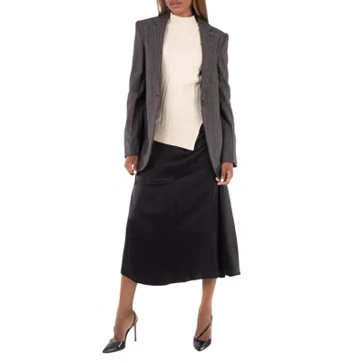 Stella Mccartney Ladies Grey Pinstripe Single-breasted Blazer In Gray