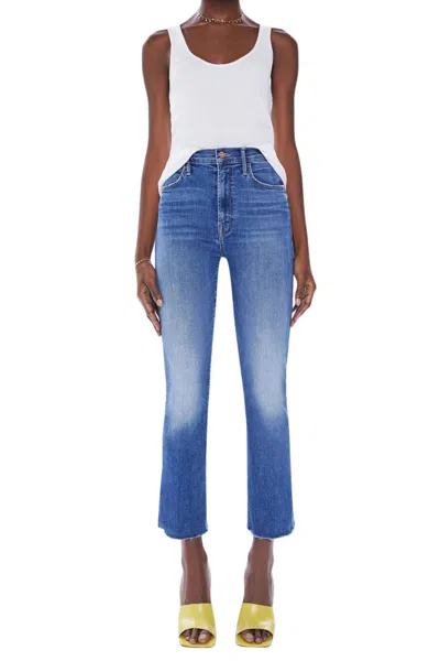 Mother The Insider Sneak High-waisted Bootcut Jeans In Loafers And Lassos In Blue