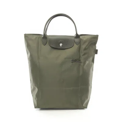 Longchamp Canvas Leather Le Pliage Green Tote Bag 10168919479 In Green
