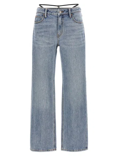 Alexander Wang Prestyle Diamante Charm Jeans In Blue