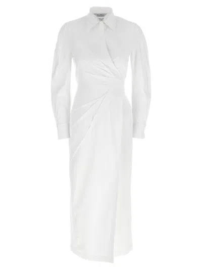Max Mara Wrap Design Dress Buttoned Cuffs In White