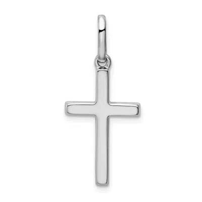 Diamond2deal 14k White Gold Hollow Cross Pendant In White