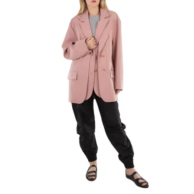 Tibi Ladies Toffee Brown Cassius Suiting Double Layer Liam Blazer In Pink