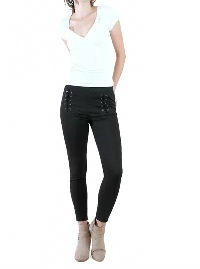 Umgee Lace Up Leggings In Black In Black