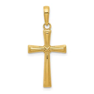 Diamond2deal 14k Gold Diamond-cut X Cross Pendant In Yellow