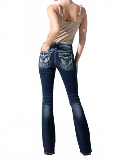 Miss Me Mid Rise Boot Cut Jeans In Blue In Blue