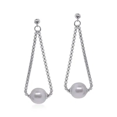Alor South Sea Pearl Chain Earring In Grey In Gray