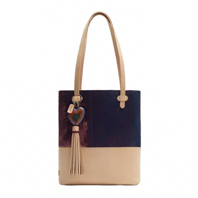 Consuela Velvet Everyday Tote In Navy In Blue