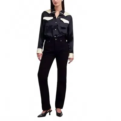 Madewell High-rise Straight Jeans In Black Wash In Black