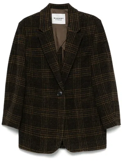 Isabel Marant Étoile Gesina Check Wool Suit Jacket In Black