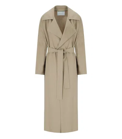 Harris Wharf London Dove Grey Trench In Gray