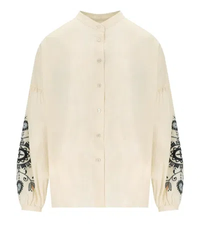 Max Mara Ilex Ecru Shirt In Gold