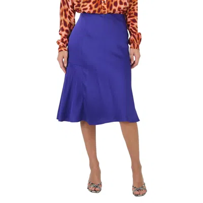 Stella Mccartney Ladies Violet Double Satin Midi Slip Skirt In Blue
