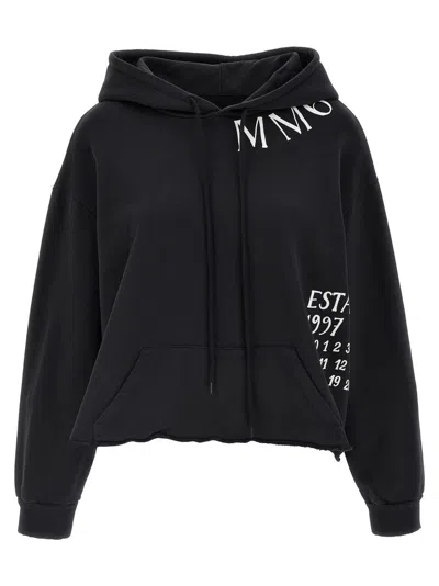 Mm6 Maison Margiela Mm6 By Maison Margiela Raw Cut Black Hoodie In Black