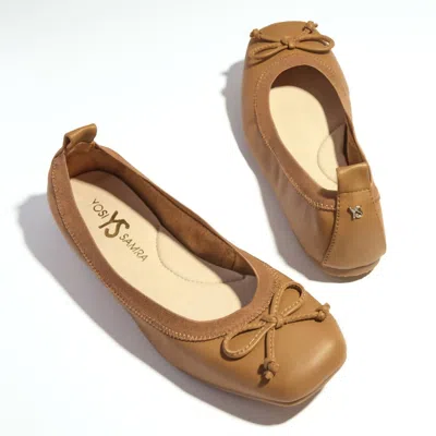 Yosi Samra Caroline Ballet Flat In Whiskey Leather In Brown