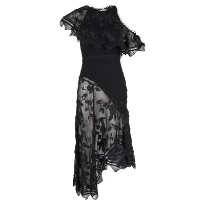 Zimmermann Mercer Bird Maxi Dress In Black Silk In Black