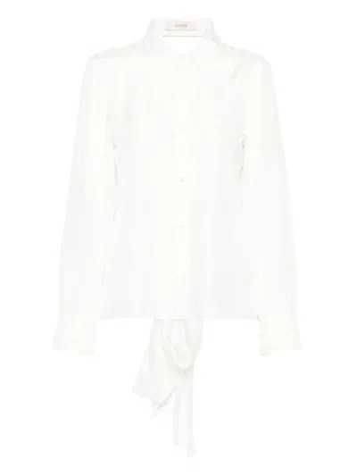 Jucca White Silk Shirt With Front Button Fastening In White