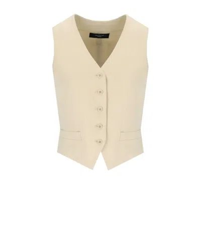 Max Mara Pace Ivory Vest In Multi