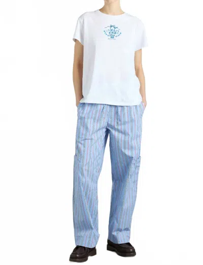 Damson Madder Harrison Pants With Ties In Bold Blue Stripe In Blue