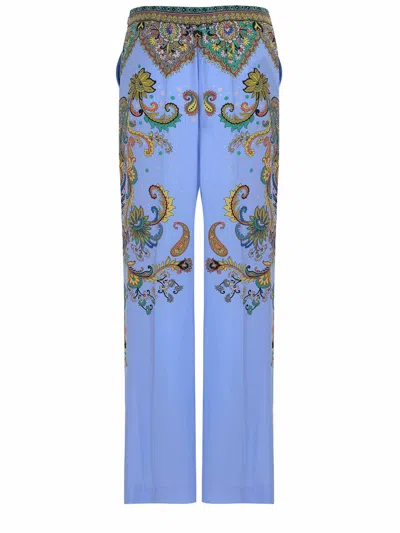 Etro Pants Made Of Silk. In Blue