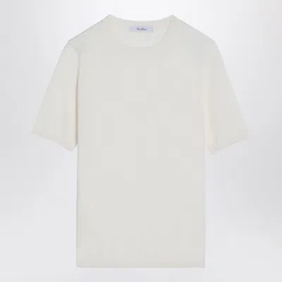 Max Mara White Silk And Cashmere Crew-neck T-shirt