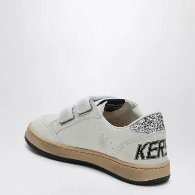 Golden Goose Ball Star White/glitter Platinum Sneaker In White