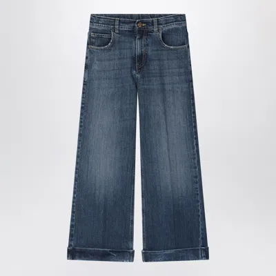 Golden Goose Dark Blue Washed-out Jeans In Blue