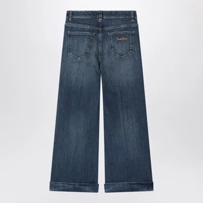 Golden Goose Dark Blue Washed-out Jeans In Blue