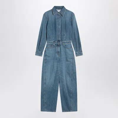 Givenchy Denim Jumpsuit With Back And Front Pockets In Animal Print