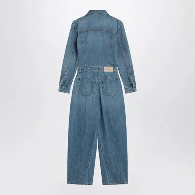 Givenchy Denim Jumpsuit With Back And Front Pockets In Animal Print