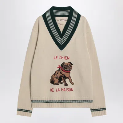 Valentino Garavanile Chien De La Maison Sweater In Neutral