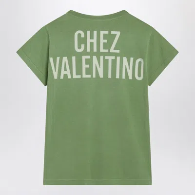 Valentino Panther Lady T-shirt In Green