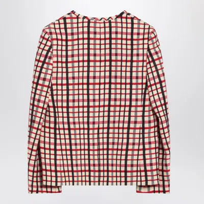 Valentino Check-pattern Jacket In Virgin Wool And Cotton In Multi