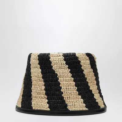 Jacquemus Le Bob Soli Striped Raffia Bucket Hat In Multi